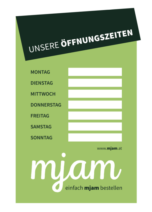 Öffnungszeitenaufkleber (kostenlos!)